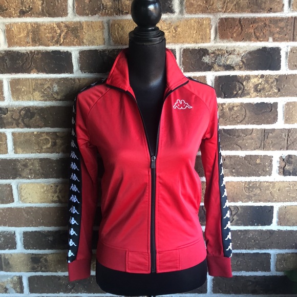 Kappa Womens 222 Banda Wanniston Slim Jacket - Dark Red/Black - Picture 2 of 11